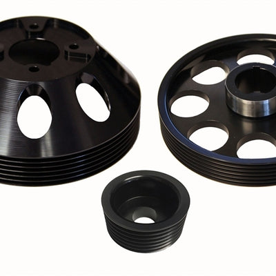 Torque Solution Lightweight WP/Crank/Alt Pulley Combo (Black): Hyundai Genesis Coupe 3.8 2010+