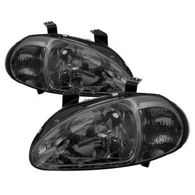 xTune Honda Del Sol 93-97 1Pc Crystal Headlights Smoke HD-ON-HDEL93-1P-SM