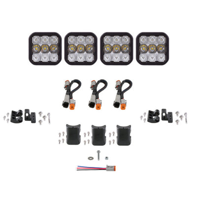 Diode Dynamics SS5 Sport Universal CrossLink 4-Pod Lightbar - White Combo