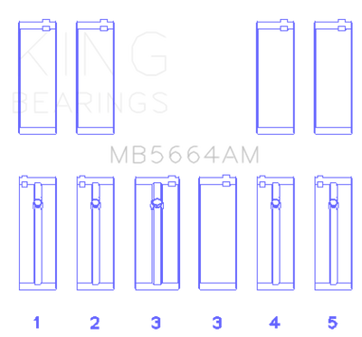 King Engine Bearings Nissan QR25DE DOHC 16 Valves Main Bearing Set - Size STD