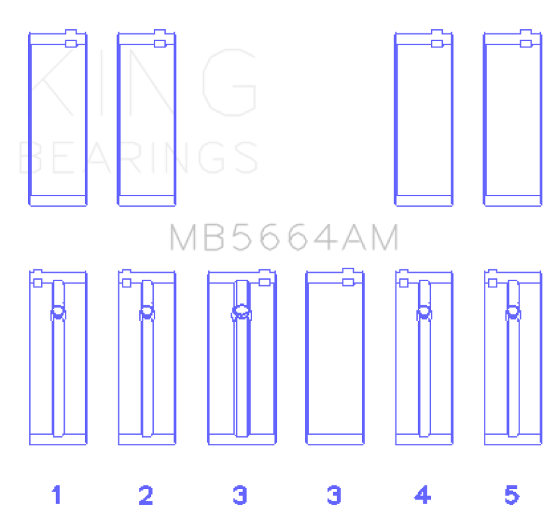 King Engine Bearings Nissan QR25DE DOHC 16 Valves (Size +0.5) Main Bearing Set