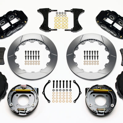 Wilwood Narrow Superlite 4R Rear P-Brk Kit 12.88in Chevy 12 Bolt-Spec 3.15in Bearing Front mt