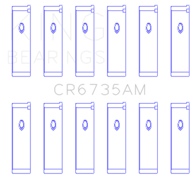 King Engine Bearings Mitsubishi 6G74 3000GT/Dodge Stealth (Size 0.75) Performance Rod Bearing Set