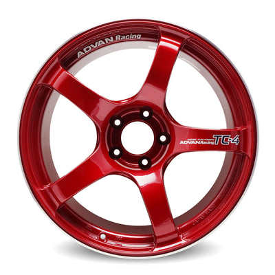 Advan TC4 18x8 +45 5x114.3 Racing Candy Red and Ring Wheel