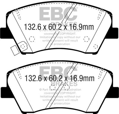 EBC 2017+ Hyundai Elantra 1.4L Turbo Greenstuff Front Brake Pads