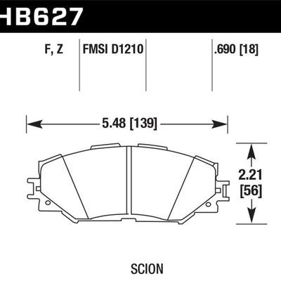 Hawk 08-11 Scion xB / 08-10 Scion xD / 09-10 Toyota Corolla / 09-10 Matrix / 06-10 Rav4 / 10 Lexus H
