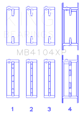 King Engine Bearings Nissan VG30DE/VG30DETT (Size +0.5) Performance Main Bearing Set