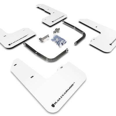 Rally Armor 19-22 Hyundai Veloster N White UR Mud Flap w/ Black Logo