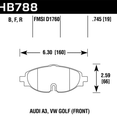 Hawk 15-17 VW Golf / Audi A3/A3 Quattro HPS Street Front Brake Pads