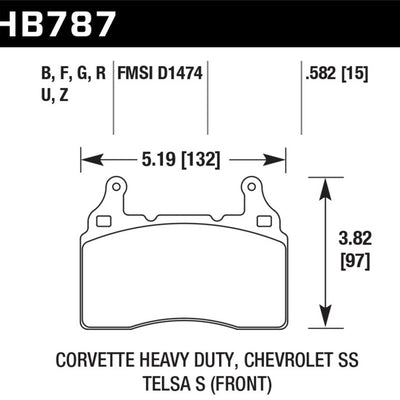 Hawk 15-17 Chevy Corvette Z51 DTC-60 Race Front Brake Pads
