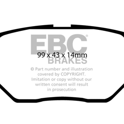 EBC 09-10 Pontiac Vibe 1.8 Yellowstuff Rear Brake Pads