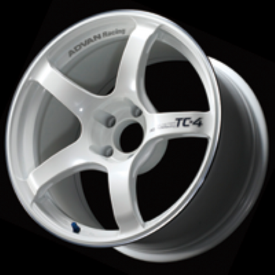 Advan TC4 16x7.0 +35 5x114.3 Racing White Metallic and Ring Wheel