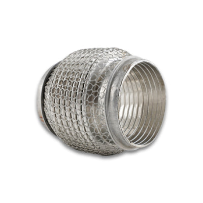 Vibrant SS Flex Coupling with Interlock Liner and Mesh Braid 3in inlet/outlet x 4in long
