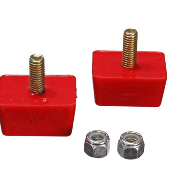 Energy Suspension Univ Red 7/8in H x 1-7/8in L x 1-3/8in W Low Profile Rectangular Bump Stops (2 ea)