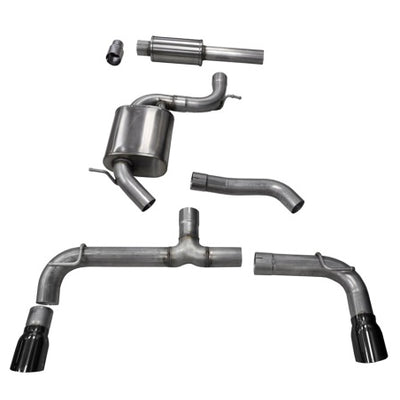 Corsa 14-16 Volkswagen GTI Mk7 Black Sport 3.0in Cat-Back Dual Rear Exit with Single Pro-Series Tips