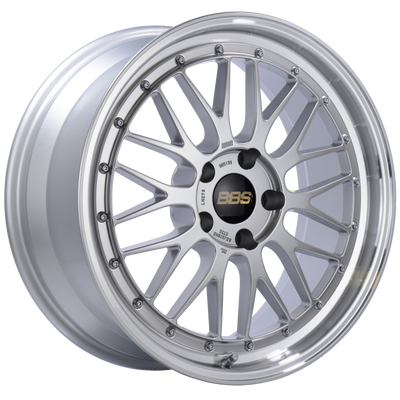BBS LM 20x10 5x120 ET45 Diamond Silver Center Diamond Cut Lip Wheel -82mm PFS/Clip Required