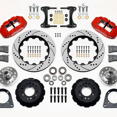 Wilwood Narrow Superlite 6R Front Hub Kit 14.00in Drill Red TCI-IFS 71-78 (Pinto Based)