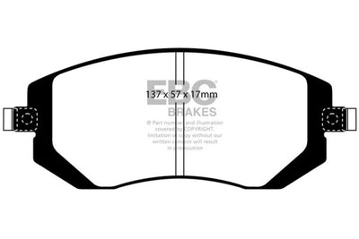 EBC 04-06 Saab 9-2X 2.0 Turbo Redstuff Front Brake Pads