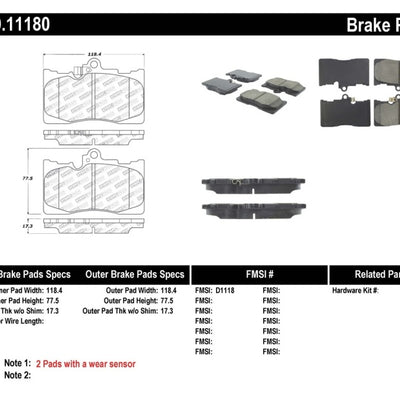 StopTech Performance 06 Lexus GS300/430 / 07-08 GS350 / 06-08 IS350 Front Brake Pads
