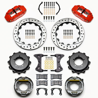 Wilwood Narrow Superlite 4R Rear Kit 12.88in Red Speedway Eng Floater w/ New Style End