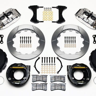 Wilwood Narrow Superlite 4R Rear P-Brk Kit 12.88in Polished Big Ford Old Style 2.36in Offset