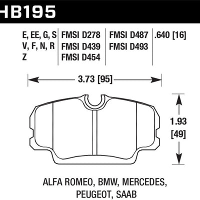 Hawk 84-4/91 BMW 325 (E30) HPS 5.0 Street Front Brake Pads