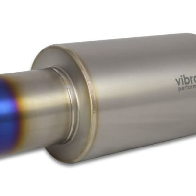 Vibrant Titanium Muffler w/Straight Cut Burnt Tip 2.5in. Inlet / 2.5in. Outlet