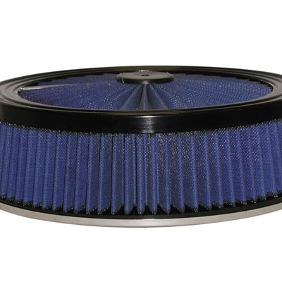 aFe MagnumFLOW Air Filters Round Racing P5R A/F TOP Racer 14D x 4H (Blk/Blue)