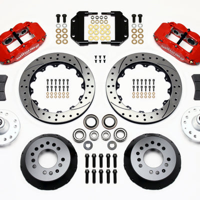 Wilwood Narrow Superlite 6R Front Hub Kit 12.88in Drill Red Magnum Force Drop Spindle