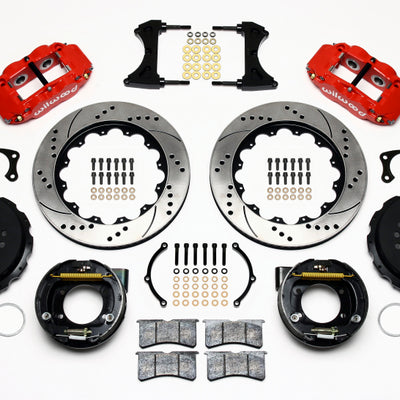 Wilwood Narrow Superlite 4R Rear P-Brk Kit 14.00in Drill Red New Big Ford 2.50in Offset