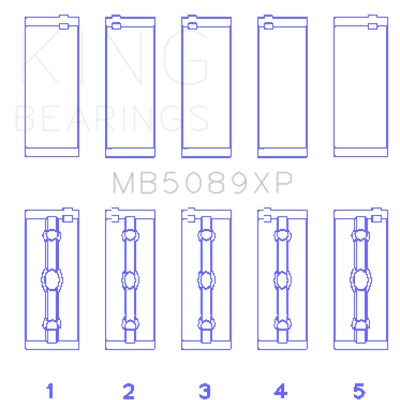 King Engine Bearings Toyota 1RZ/2RZ/3RZ Crankshaft Main Bearing Set (Set of 5)