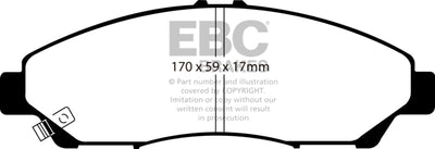 EBC 14+ Acura RLX 3.5 Hybrid Redstuff Front Brake Pads