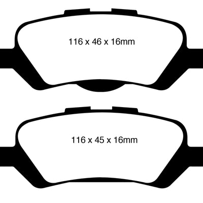 EBC 08+ Toyota Venza 2.7 Greenstuff Rear Brake Pads