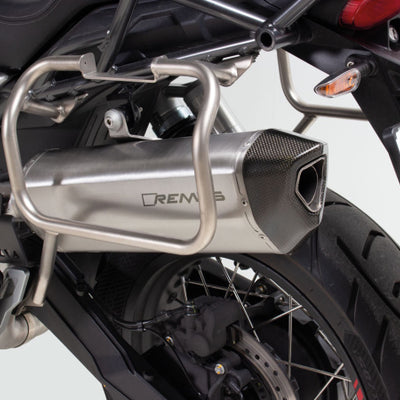 Remus 2019 Moto Guzzi V85 TT Black Hawk Stainless Steel Race Slip On