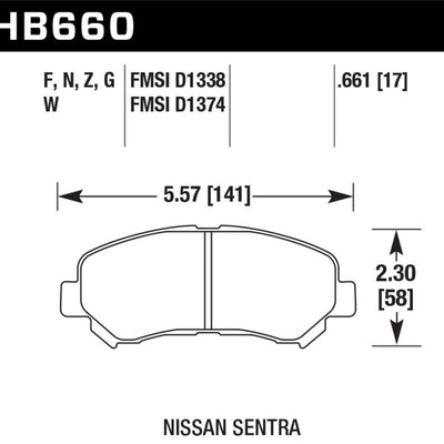 Hawk 09-14/16-18 Nissan Maxima HPS 5.0 Front Brake Pads