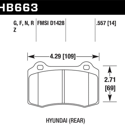 Hawk 12-15 Tesla Model S HPS 5.0 Rear Brake Pads