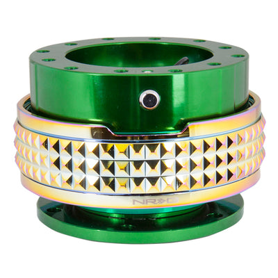 NRG Quick Release Kit - Pyramid Edition - Green Body / Neochrome Pyramid Ring