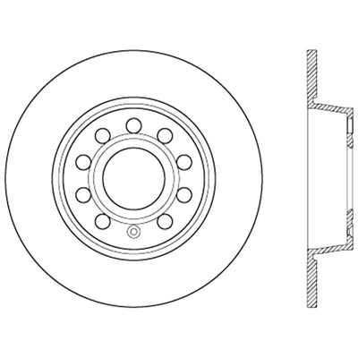 Stoptech 10-13 VW Golf/GTI/Jetta w/ 272mm Rear Disc Rear Premium High Carbon Cryo Brake Rotor