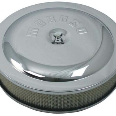 Moroso Racing Air Cleaner - 14in x 3in Filter - Steel - Chrome Plated