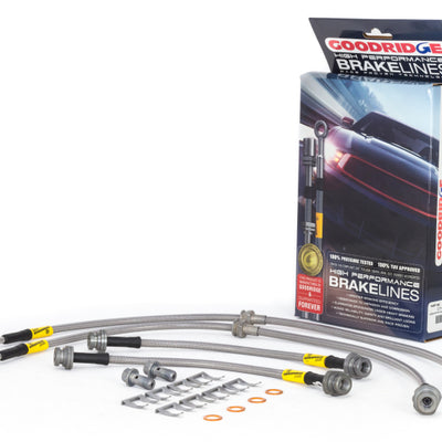 Goodridge 13-15 Nissan Sentra w/ Rear Drum Brakes SS Brake Line Kit