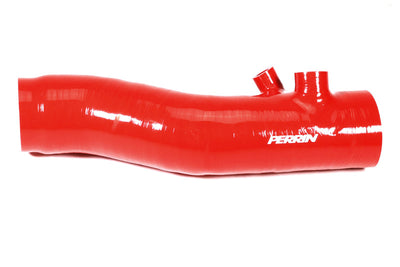 PERRIN 22-24 Subaru WRX / 20-25 LGT &amp; OBXT Turbo Inlet Hose w/Turbo Adapter Flange (Long) - Red