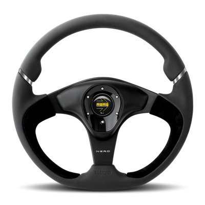 Momo Nero Steering Wheel 350 mm - Black Leather/Suede/Black Spokes