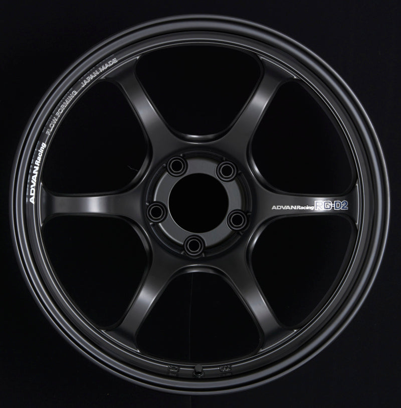 Advan RG-D2 18x9.5 +12 5x114.3 Semi Gloss Black Wheel