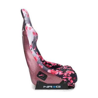 NRG FRP Bucket Seat PRISMA Japanese Cherry Blossom Edition W/ Pink Pearlized Back - Large