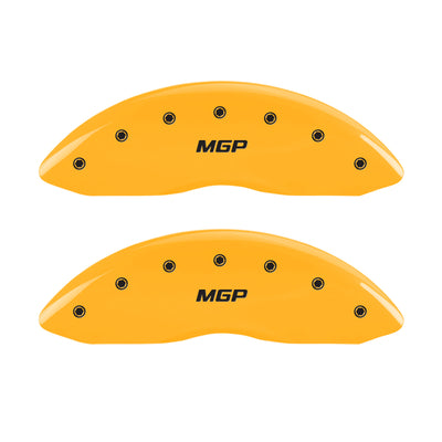 MGP 4 Caliper Covers Engraved Front & Rear MGP Yellow Finish Black Char 2007 Mercedes-Benz Cls550