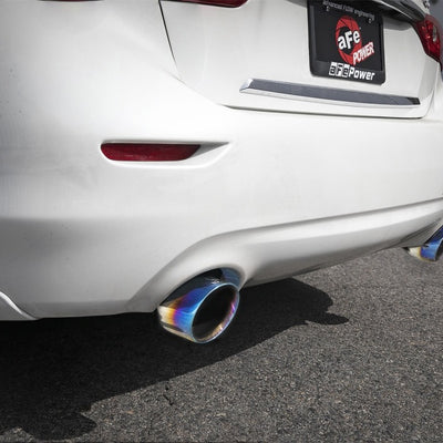 aFe Takeda 2.5in 304 SS Axle-Back Exhaust w/ Blue Flame Tips 16-18 Infiniti Q50 V6-3.0L (tt)