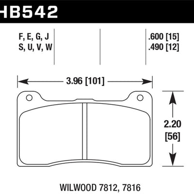 Hawk Wilwood 15mm DTC-60 Race Brake Pads
