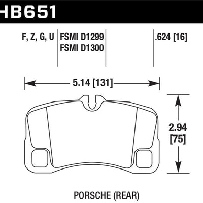 Hawk 07-08 Porsche 911 Turbo/911 GT3/911 GT3 CUP Rear DTC-70 Race Brake Pads