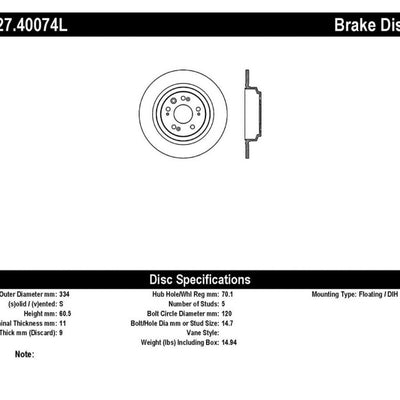 StopTech Slotted & Drilled Sport Brake Rotor