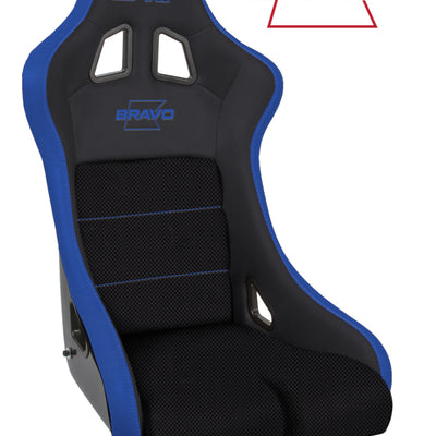 PRP Bravo Composite Seat- Black/Blue (PRP Blue Outline/Bravo Blue- Blue Stitching)